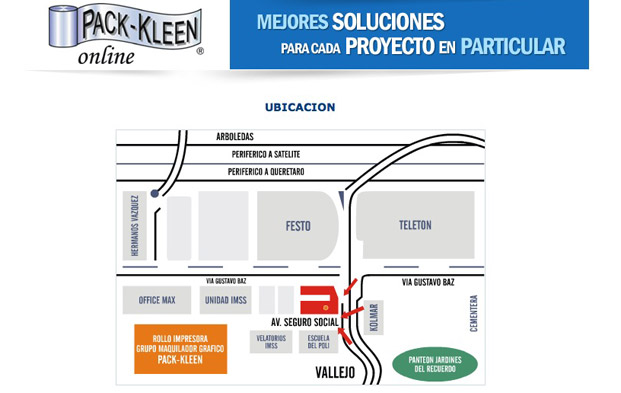 Pack-Kleen Mexico - Mapas interactivos en Flash para paginas de Internet